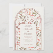 Zachte herfst bladeren bruiloft kaart (Voorkant)