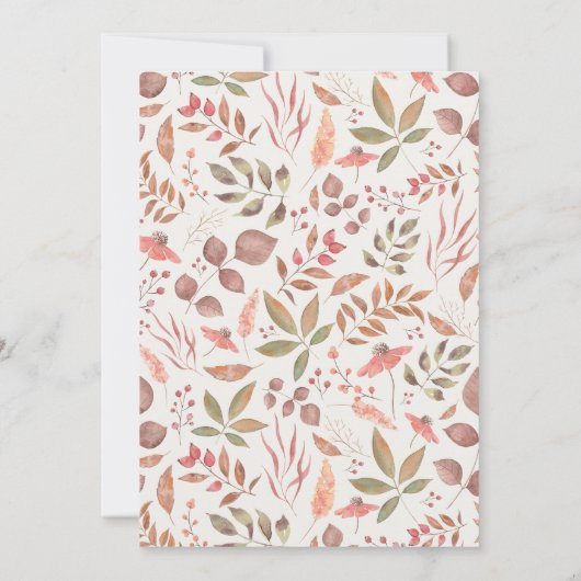 Zachte herfst bladeren bruiloft kaart (Achterkant)