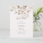 Zachte herfst bladeren bruiloft kaart (Staand voorkant)