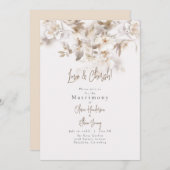 Zachte herfst bladeren bruiloft kaart (Voorkant / Achterkant)