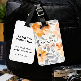 Zachte Herfst Bloemen Personalized Bagagelabel