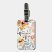 Zachte Herfst Bloemen Personalized Bagagelabel (Voorkant verticaal)
