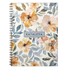 Zachte Herfst Bloemen Personalized Notitieboek