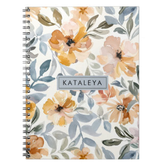 Zachte Herfst Bloemen Personalized Notitieboek