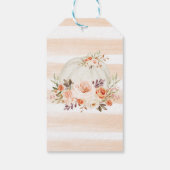 Zachte Herfst Bloemen Pompoen Baby Meisje Dank u Cadeaulabel (Achterkant)