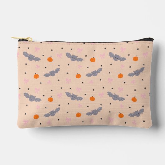 Zachte herfst Halloween-vleermuispatroon ritssluit Etui (Voorkant)