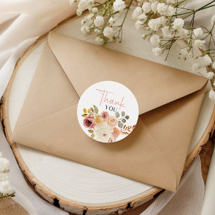 Zachte Herfst Lente Bloemenkindercadeau Bedankt Ronde Sticker