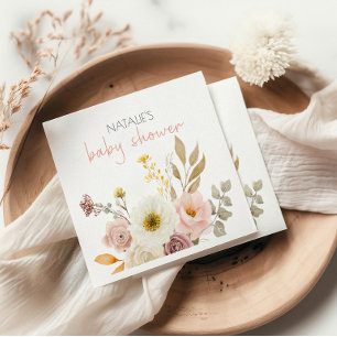 Zachte Herfst Lente Bloemig Meisje Baby Shower Servet