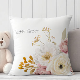 Zachte Herfst Lente Bloemige Nieuwe Baby Shower Nu Kussen