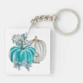 Zachte Herfst Pompoen Acryl Sleutelhanger (Achterkant)