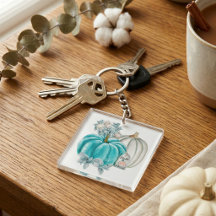 Zachte Herfst Pompoen Acryl Sleutelhanger