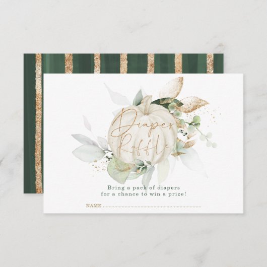 Zachte Herfst pompoen botanische bladeren luidere Informatiekaartje (Voorkant / Achterkant)