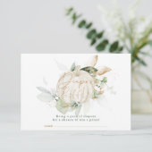 Zachte Herfst pompoen botanische bladeren luidere Informatiekaartje (Staand voorkant)