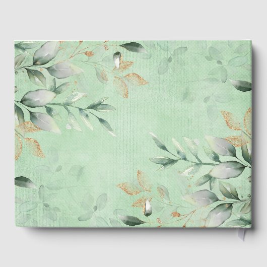 Zachte Herfst Pompoen Groenery Goud Neutrale Baby Gastenboek (Achterkant)