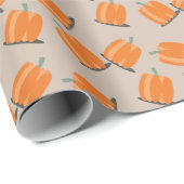 Zachte Herfst Pompoen Vallend Patroon Cadeaupapier (Rol Hoek)