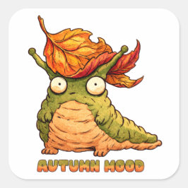 Zachte Herfst Slak Herfst Stemming Hoodie Vierkante Sticker