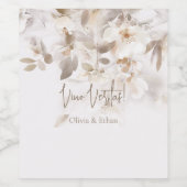 Zachte herfstbladeren Bruiloft Vino Veritas Wijnfl Wijn Etiket (Enkel label)