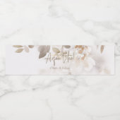 Zachte Herfstbladeren Bruiloft Waterfles Etiket (Enkel label)