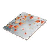 Zachte herfstbladeren met regendruppels tegeltje (Zijkant)