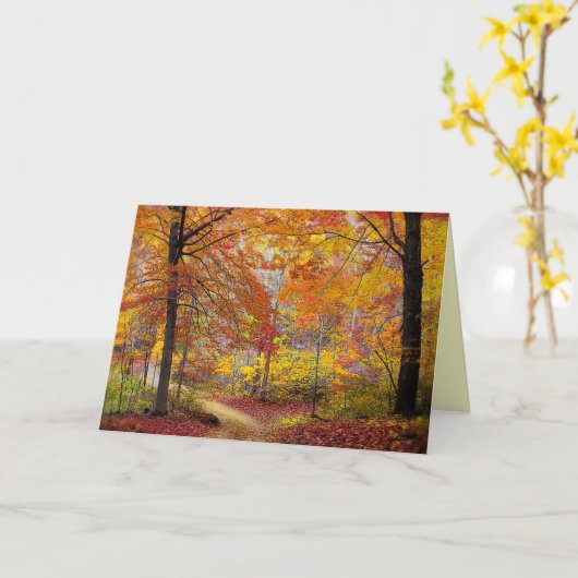 Zachte herfstregen, herfstkaartjes, wenskaarten va kaart (Gele Bloem)