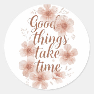 Zachte herinnering met zachte bloemen ronde sticker