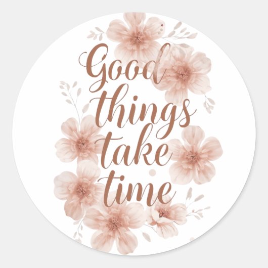 Zachte herinnering met zachte bloemen ronde sticker (Voorkant)