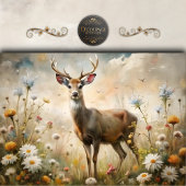 Zachte Herten in Bloemenweide Decoupage Tissuepapier