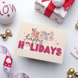 Zachte-hond-familie- of zakelijke kerstkaart