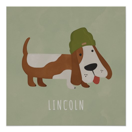 Zachte hond in een muts/customized perfect poster (Voorkant)