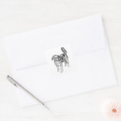 Zachte Hond met Fel Kerststickermotief Vierkante Sticker (Envelop)