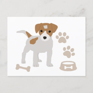 Zachte Hond Puppies Pootafdrukken Patroon  Feestdagenkaart