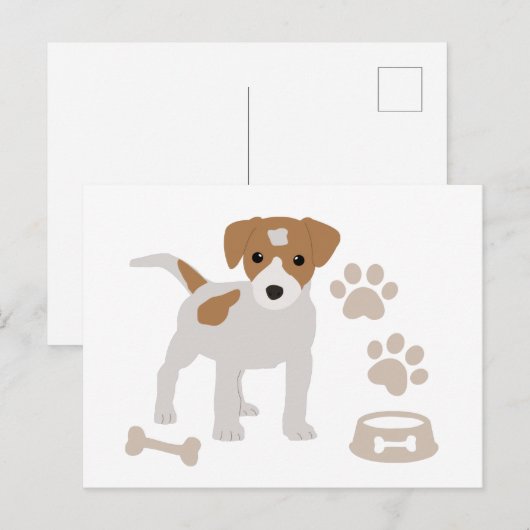 Zachte Hond Puppies Pootafdrukken Patroon Feestdagenkaart (Voorkant / Achterkant)