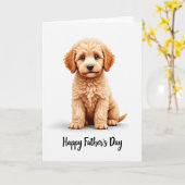 Zachte Hond Vaderdag Kaart (Gele Bloem)