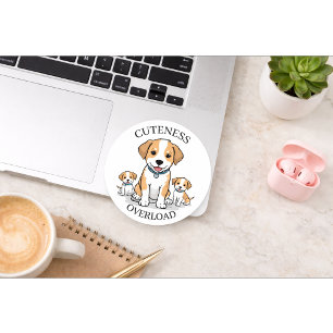 Zachte Hondenfamilie Sticker