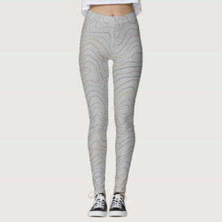 Zachte hoogtelijnen – Witte basis Leggings