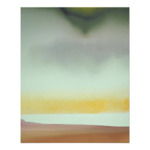 Zachte horizon abstract in aardetinten perfect poster