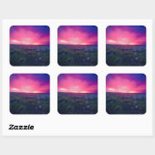 Zachte Horizon Vierkante Sticker (Vel)