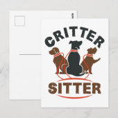 Zachte Huisdier Oppas Cute Pet Sitter Briefkaart (Voorkant / Achterkant)