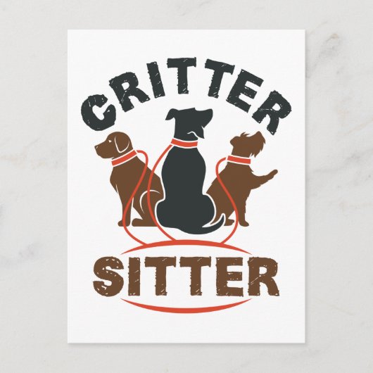 Zachte Huisdier Oppas Cute Pet Sitter Briefkaart (Voorkant)