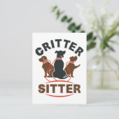 Zachte huisdieroppasser Cute Pet Sitter Briefkaart (Staand voorkant)