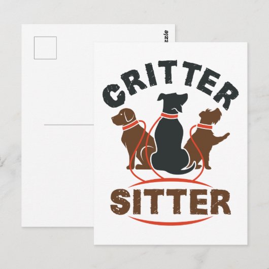 Zachte huisdieroppasser Cute Pet Sitter Briefkaart (Voorkant / Achterkant)