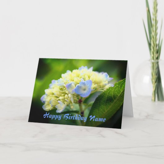 Zachte hydrangea, bloem, speciaal gepersonaliseerd kaart (Voorkant)