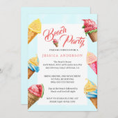 Zachte Ijsjes Zomer Beachfeestje Kaart (Voorkant / Achterkant)