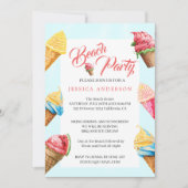 Zachte Ijsjes Zomer Feestje aan het Strand Kaart (Voorkant)