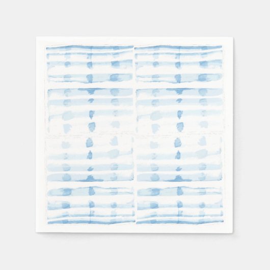 Zachte Indigoblauwe lijnen op een waterverf achter Servet (Voorkant)