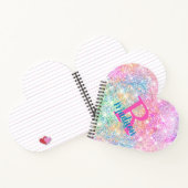 Zachte iriserende eenhoorn roze nepschitterende mo notitieboek (Binnen)