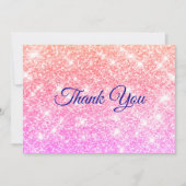 Zachte iriserende ombre nepschittertjes bedankkaart (Voorkant)