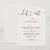 Zachte Ivoor Huwelijk. Modern Script Ontvangst Din Menu (Voorkant / Achterkant)