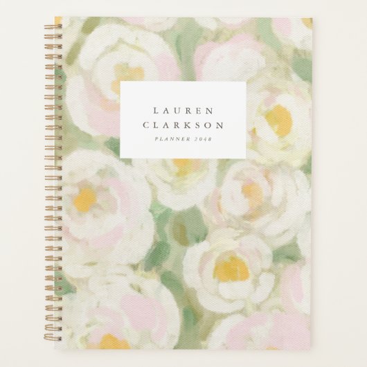 Zachte Ivoor Waterverf Bloem Planner (Voorkant)