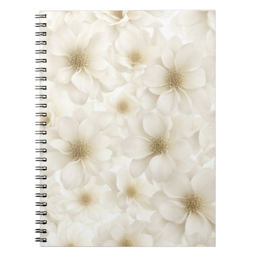 Zachte Ivoren Bloem Abstract Notitieboek (Voorkant)